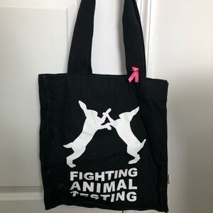 Lush Fighting Animal Tearing Black Tote Bag